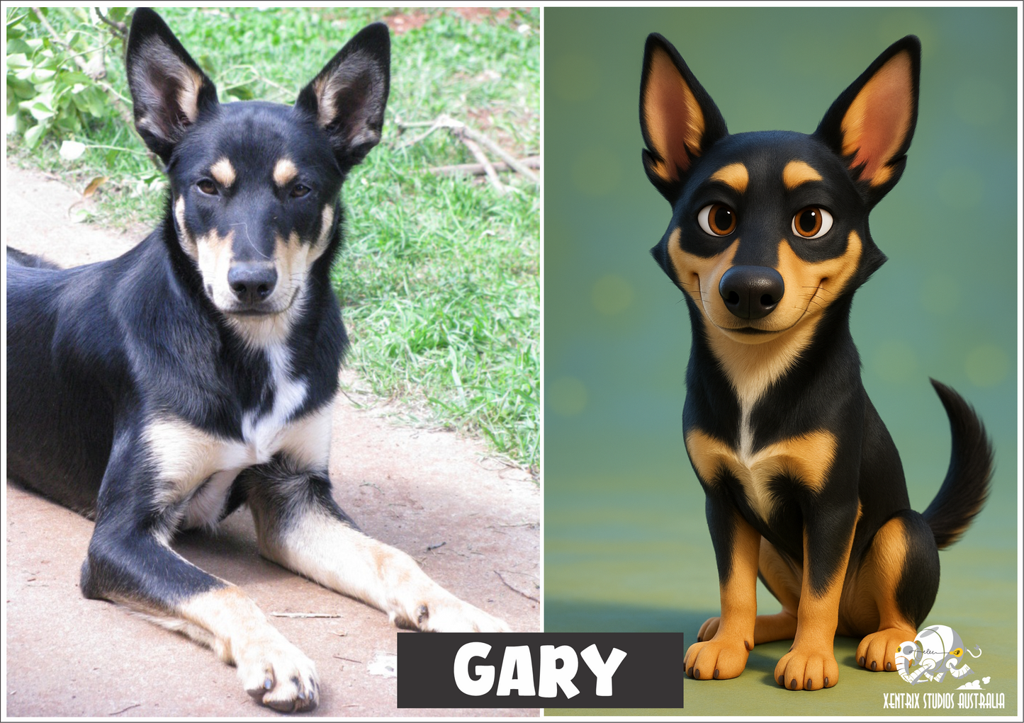 Custom Cartoon Pet Portrait – Peggy & Molly Style