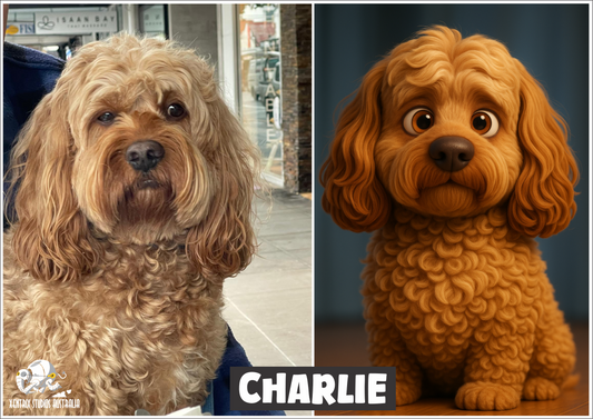 Custom Cartoon Pet Portrait – Peggy & Molly Style